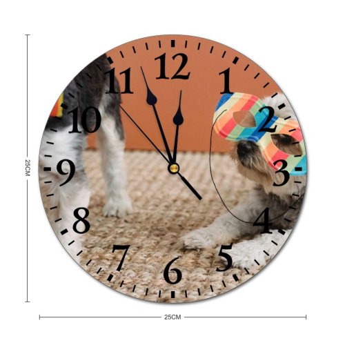 yanfind Fashion PVC Wall Clock Accessory Bow Tie Calm Carnival Carpet Celebrate Colorful Curious Mute Suitable Kitchen Bedroom Decorate Living Room