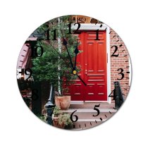 yanfind Fashion PVC Wall Clock Aged Apartment Architecture Brick Building Colorful Construction Contemporary Daytime Decor Decoration Design Mute Suitable Kitchen Bedroom Decorate Living Room