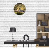 yanfind Fashion PVC Wall Clock Architecture Building Calm Church Cottage Country Countryside Exterior Farm Field Hill Mute Suitable Kitchen Bedroom Decorate Living Room