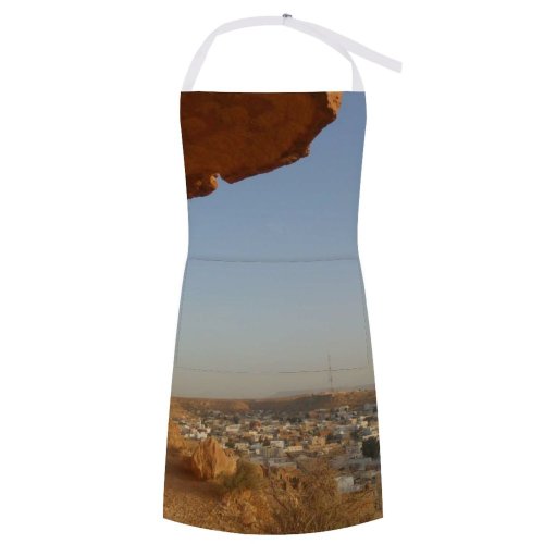 yanfind Custom aprons Mountainous Rock Rocky Cliff Landscape Town Construction Architecture white-style1 70×80cm
