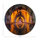 yanfind Fashion PVC Wall Clock Architecture Beautiful Church Colour Colourful Design Hallway Reflection Spain Well Mute Suitable Kitchen Bedroom Decorate Living Room