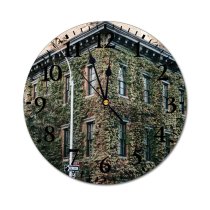 yanfind Fashion PVC Wall Clock Accommodation Apartment Architecture Brick Wall Building City Construction Daylight Daytime Decor001 Mute Suitable Kitchen Bedroom Decorate Living Room