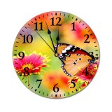 yanfind Fashion PVC Wall Clock Bloom Blooming Butterfly Delicate Desktop Flower Garden Flowers Focus Mute Suitable Kitchen Bedroom Decorate Living Room