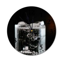 yanfind Fashion PVC Wall Clock Bubbles Clear Cool Space Crystal Cubes Dark Details Glass Highball Mute Suitable Kitchen Bedroom Decorate Living Room