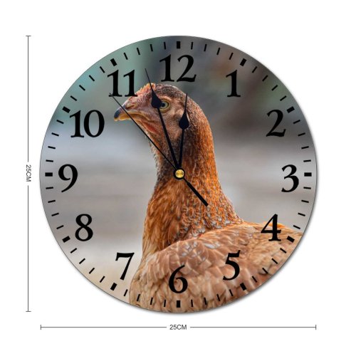yanfind Fashion PVC Wall Clock Bird Farm Beak Portrait Hen Outdoors Wild Duck Wildlife Feather Mute Suitable Kitchen Bedroom Decorate Living Room