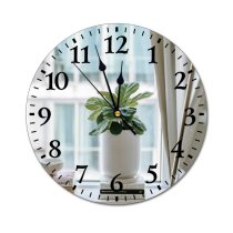yanfind Fashion PVC Wall Clock Apartment Assorted Bedroom Blurred Botany Ceramic Creative Curtain Daylight Decor Decoration Design Mute Suitable Kitchen Bedroom Decorate Living Room