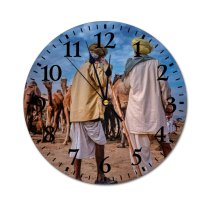 yanfind Fashion PVC Wall Clock Aged Anonymous Arid Authentic Calm Camel Cloudy Countryside Creature Desert Desolate Drought Mute Suitable Kitchen Bedroom Decorate Living Room