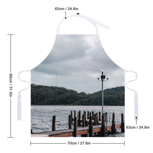 yanfind Custom aprons Aged Aqua Atmosphere Cloudy Space Daytime Dock Fence Grow Highland Idyllic white white-style1 70×80cm