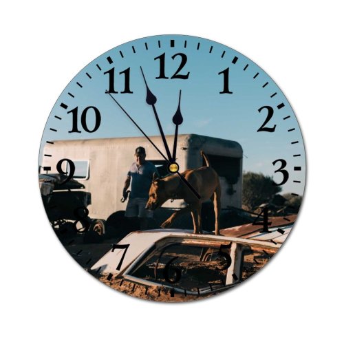 yanfind Fashion PVC Wall Clock Abandoned Aged Assorted Barren Sky Chordate Cloudy Space Damage Decay Mute Suitable Kitchen Bedroom Decorate Living Room