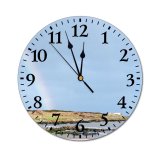 yanfind Fashion PVC Wall Clock Abandoned Beach Calm Cloudy Coast Colorful Empty Foggy Freedom Gloomy Grassy Mute Suitable Kitchen Bedroom Decorate Living Room