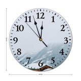 yanfind Fashion PVC Wall Clock Atmosphere Breathtaking Building Cabin Calm Construction Space Cottage Daytime Distant Fog Freeze Mute Suitable Kitchen Bedroom Decorate Living Room