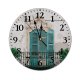 yanfind Fashion PVC Wall Clock Aged Ancient Architecture Balcony Building Carve Construction Crack Decor Door Dwell Exterior Mute Suitable Kitchen Bedroom Decorate Living Room