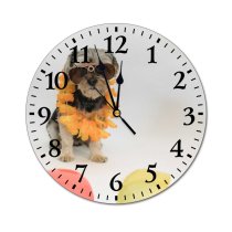 yanfind Fashion PVC Wall Clock Adorable Alone Ball Calm Clever Comfort Dog Floor Fluff Friendly Idyllic Mute Suitable Kitchen Bedroom Decorate Living Room