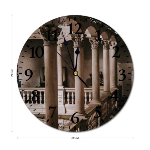 yanfind Fashion PVC Wall Clock Aged Arch Arched Architecture Art Attract Building Classic Classy Column Complex Corridor Mute Suitable Kitchen Bedroom Decorate Living Room