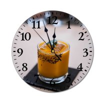 yanfind Fashion PVC Wall Clock Bar Beverage Bokeh Cocktail Cool Depth Field Drinks Focus Glass Mute Suitable Kitchen Bedroom Decorate Living Room