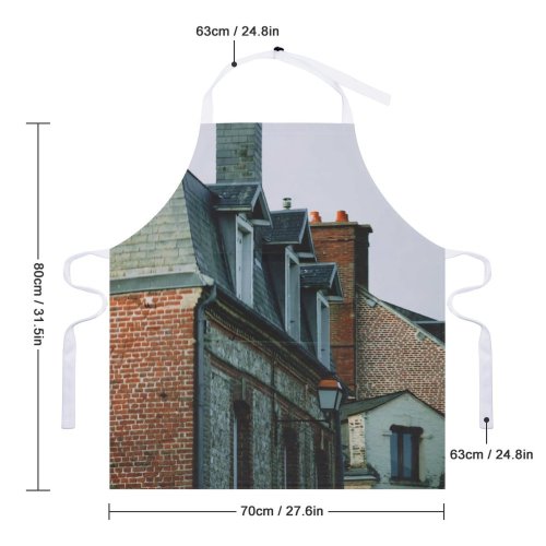 yanfind Custom aprons Accommodation Aged Apartment Architecture Brick Building City Cloudless Community Construction District Dwell white white-style1 70×80cm