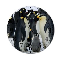 yanfind Fashion PVC Wall Clock Birds Cute Emperor Penguins Natural Wild Wildlife Mute Suitable Kitchen Bedroom Decorate Living Room