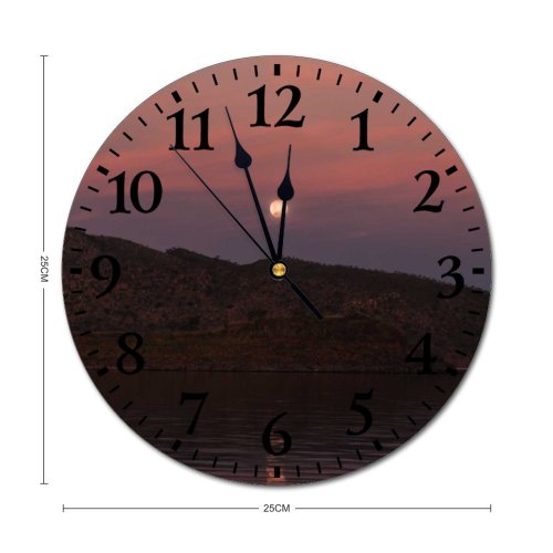 yanfind Fashion PVC Wall Clock Aqua Calm Cliff Cloudy Coast Coastline Dark Dusk Evening Flow Formation Glare Mute Suitable Kitchen Bedroom Decorate Living Room