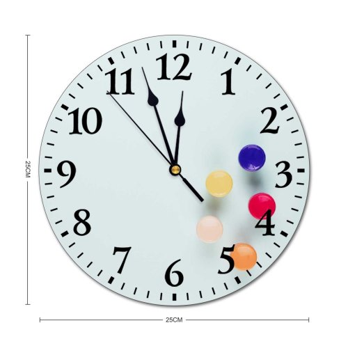 yanfind Fashion PVC Wall Clock Art Space Abstract Design Round Rainbow Artistic Motley Mute Suitable Kitchen Bedroom Decorate Living Room