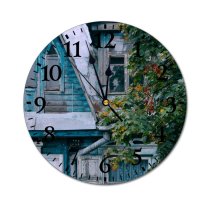 yanfind Fashion PVC Wall Clock Accommodation Aged Apartment Branch Building Condominium Corrosion Countryside Crack Crumble Damage Decay Mute Suitable Kitchen Bedroom Decorate Living Room