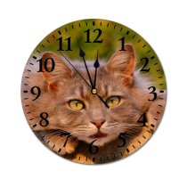 yanfind Fashion PVC Wall Clock Cat Face Cute Felidae Fur Kitty Pet Staring Whiskers Mute Suitable Kitchen Bedroom Decorate Living Room