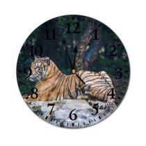 yanfind Fashion PVC Wall Clock Attentive Blurred Bush Calm Carnivore Comfort Concentrate Space Curious Daylight Daytime Fauna Mute Suitable Kitchen Bedroom Decorate Living Room