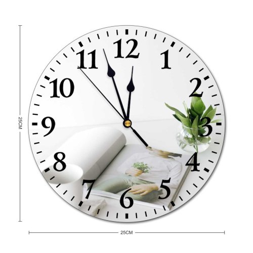 yanfind Fashion PVC Wall Clock Arrangement Basket Beverage Botanic Botany Bush Cup Decor Decoration Decorative Delicate Design Mute Suitable Kitchen Bedroom Decorate Living Room