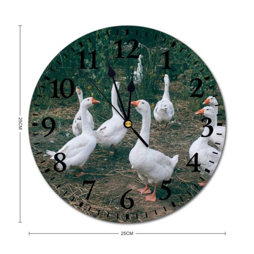 yanfind Fashion PVC Wall Clock Beak Bird Bush Calm Countryside Creature Eat Farm Farmyard Feather Flock Freedom Mute Suitable Kitchen Bedroom Decorate Living Room