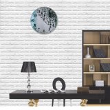 yanfind Fashion PVC Wall Clock Beam Building Contemporary Creative Daylight Decor Decoration Decorative Design Different Door Form Mute Suitable Kitchen Bedroom Decorate Living Room