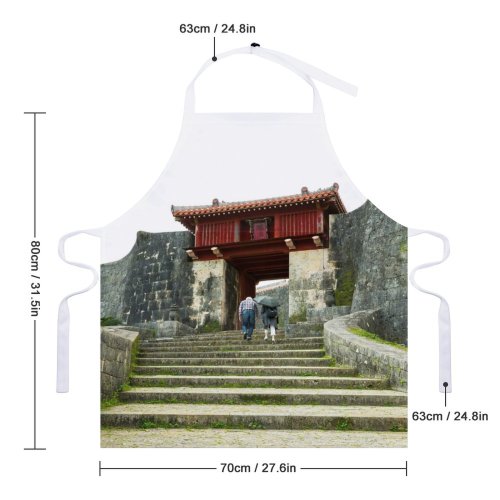 yanfind Custom aprons Aged Ancient Anonymous Architecture Castle Space Couple Exterior Facade Faceless From white white-style1 70×80cm
