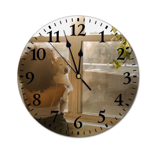 yanfind Fashion PVC Wall Clock Adorable Affection Anonymous Backlit Care Carry Creature Cuddle Cute Dog Mute Suitable Kitchen Bedroom Decorate Living Room