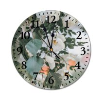 yanfind Fashion PVC Wall Clock Aroma Aromatic Bloom Blurred Botanic Botany Branch Daylight Daytime Detail Mute Suitable Kitchen Bedroom Decorate Living Room