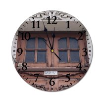 yanfind Fashion PVC Wall Clock Accommodation Aged Architecture Building City Condominium Construction Daytime Decay Decoration Decorative Detail Mute Suitable Kitchen Bedroom Decorate Living Room