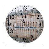yanfind Fashion PVC Wall Clock Aged Ancient Arched Architecture Bordeaux Building Car Chimney City Space Daylight District Mute Suitable Kitchen Bedroom Decorate Living Room