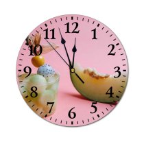 yanfind Fashion PVC Wall Clock Appetizing Aromatic Arrangement Ball Beverage Cocktail Space Decorate Decoration Delectable Delicious Edible Mute Suitable Kitchen Bedroom Decorate Living Room