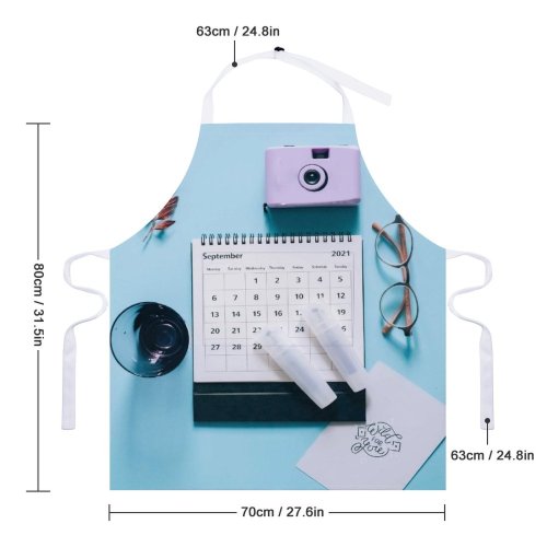 yanfind Custom aprons 2021 Calendar Camera Fall Flatlay Glass Glasses Leaves Minimalism Old Planner Planning white white-style1 70×80cm