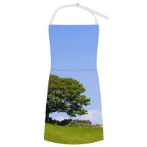 yanfind Custom aprons Oak Tree Landscape Rural Field Sunny Shade Outdoors Beauty Scenic white white-style1 70×80cm