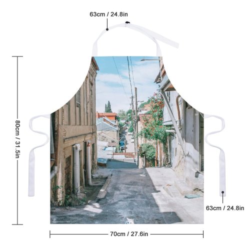 yanfind Custom aprons Adorable Asphalt Sky Building Calm Cat City Cloudy Concrete Construction Creature Cute white white-style1 70×80cm