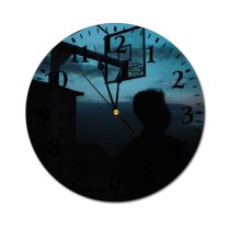 yanfind Fashion PVC Wall Clock Admire Anonymous Atmosphere Basketball Beam Sky Cloudy Construction Contemplate Dark Dusk Mute Suitable Kitchen Bedroom Decorate Living Room