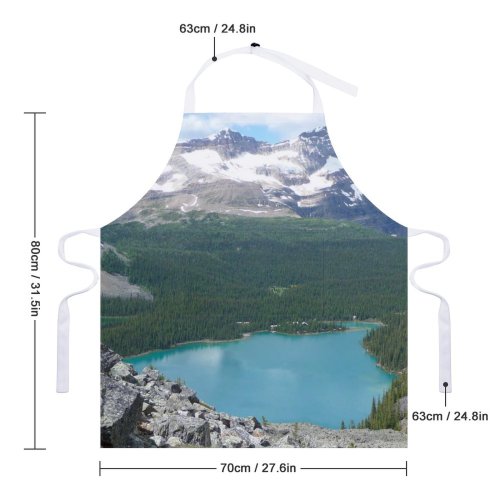 yanfind Custom aprons Lake Landscape Forest Ohara white white-style1 70×80cm