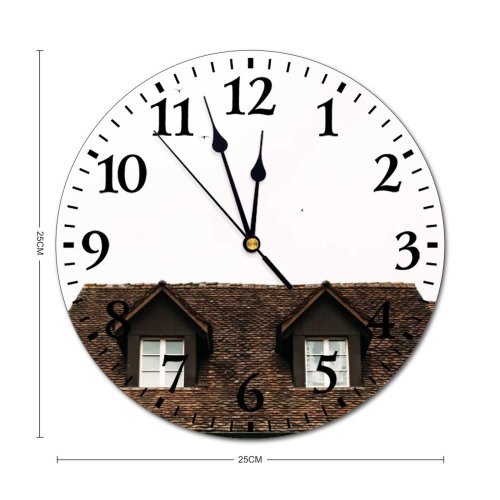yanfind Fashion PVC Wall Clock Apartment Architecture Bird Brick Building City Clear Construction Contemporary Space Cottage Decor Mute Suitable Kitchen Bedroom Decorate Living Room