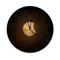 yanfind Fashion PVC Wall Clock Astrology Astronomy Beautiful Dark Clouds Sky Darkness Luna Lunar Night Mute Suitable Kitchen Bedroom Decorate Living Room