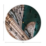 yanfind Fashion PVC Wall Clock Aged America Arch Architecture Attract Brick Building Ceiling Classic Column Construction Mute Suitable Kitchen Bedroom Decorate Living Room