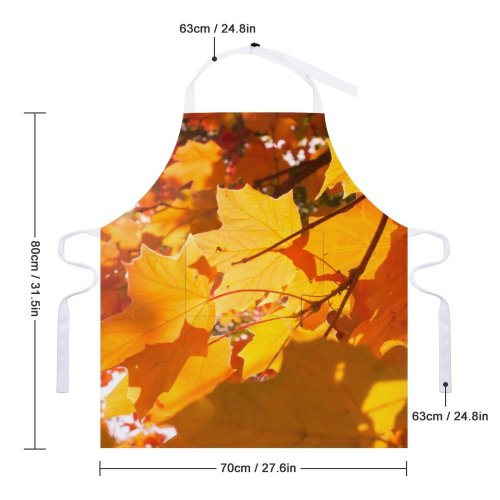 yanfind Custom aprons October Maple Tree Leaves Fall Morning Park Trail white white-style1 70×80cm