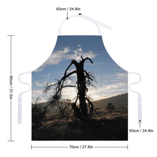 yanfind Custom aprons Mountains Desert Tree Silhouette Branches Sky Clouds Landscape Bspo06 white white-style1 70×80cm