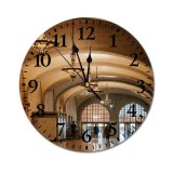 yanfind Fashion PVC Wall Clock Aged Anonymous Arch Architecture Building Chandelier Classic Column Corridor Creative Decor Decoration Mute Suitable Kitchen Bedroom Decorate Living Room