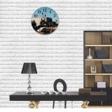 yanfind Fashion PVC Wall Clock Abandoned Aged Assorted Barren Sky Chordate Cloudy Space Damage Decay Mute Suitable Kitchen Bedroom Decorate Living Room