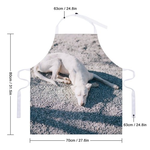 yanfind Custom aprons Adorable Canidae Cute Dog Laying Pet Rest Sleep Sleeping Sleepy white white-style1 70×80cm