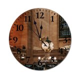 yanfind Fashion PVC Wall Clock Aged America Architecture Balcony Brick Wall Building Ceiling Cement Classic Column Mute Suitable Kitchen Bedroom Decorate Living Room