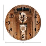 yanfind Fashion PVC Wall Clock Aged America Architecture Attract Balcony Brick Wall Building Ceiling Chandelier Classic Column Mute Suitable Kitchen Bedroom Decorate Living Room